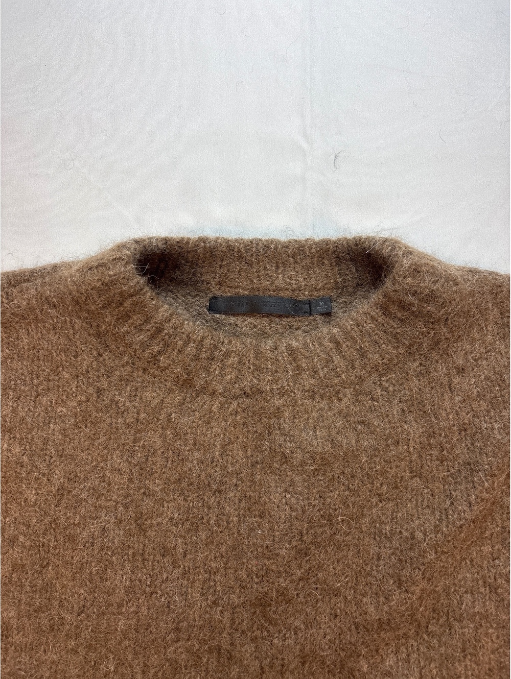 Jenni Kayne Baby Alpaca Crew Neck Sweater Brown /Taupe Wool Blend M - Picture 5 of 6